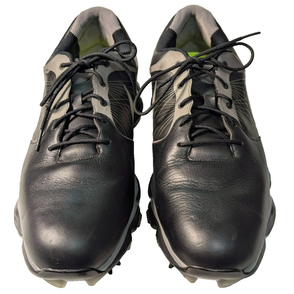 Nike Lunar Control II Golf Shoes Men's Size 12 Black Silver Spiked 552073-001